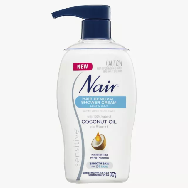 Nair Sens Coconut Shower Cream 357G Sensitive Hair Removal With Oil