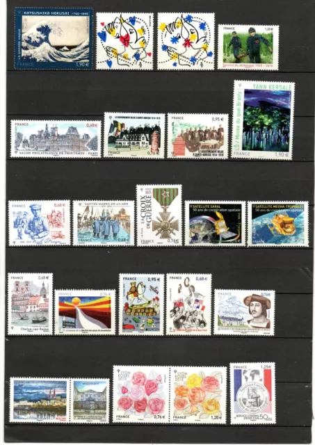 France Timbres et carnet Neuf ** Année 2015 voir descriptif  Côte totale 880 € 