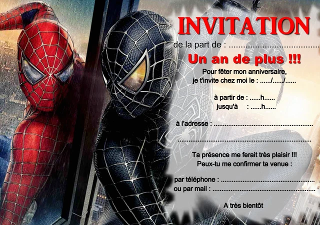 Cartes D'invitation Anniversaire - Lot De 5 Ou 12 Cartes REF 1021
