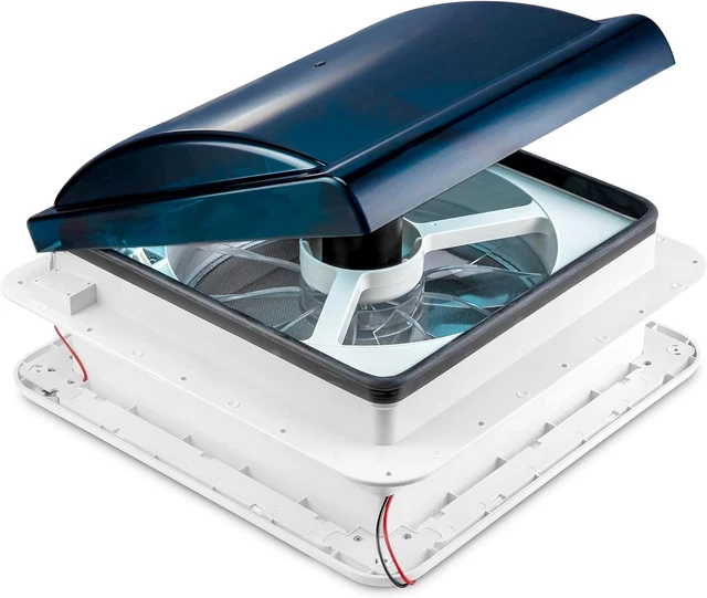 Hike Crew 14” RV Roof Vent Fan | 12V 3-Speed Intake & Exhaust 12V Camper Fan | |