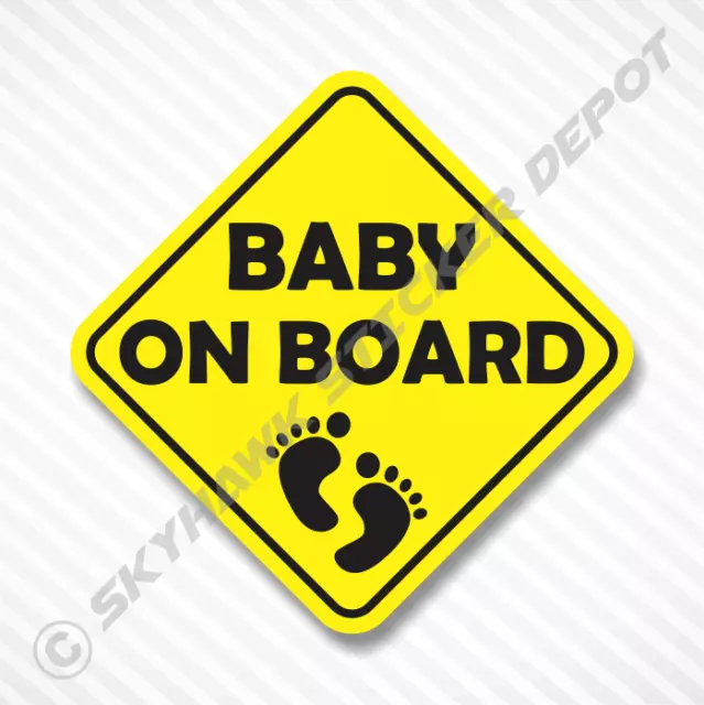 Baby On Board Yellow Vinyl Decal Bumper Sticker Baby Girl Boy Sticker Car Truck