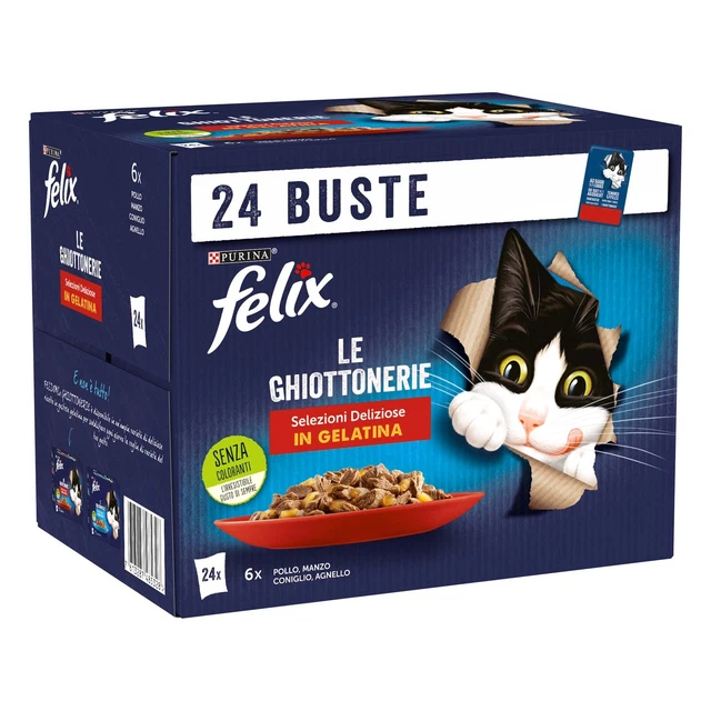Purina Felix Le Ghiottonerie Cibo Umido per Gatti Economico Per Gatti Felix