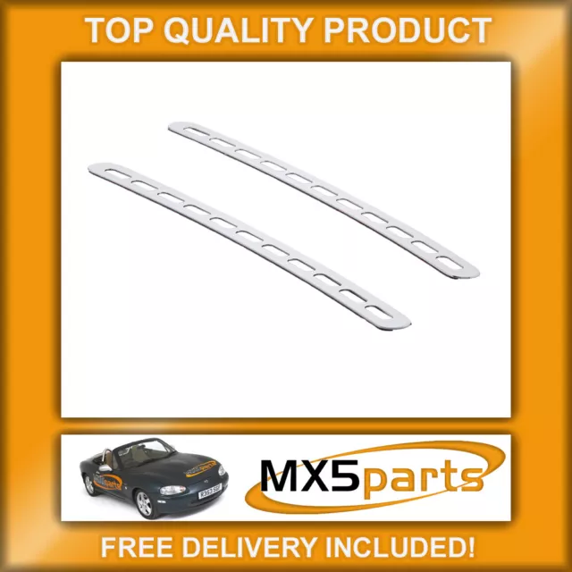 MX5 Polished Chrome Windscreen De-mister Surround Trims Mazda Mk2/2.5 NB 1998>05