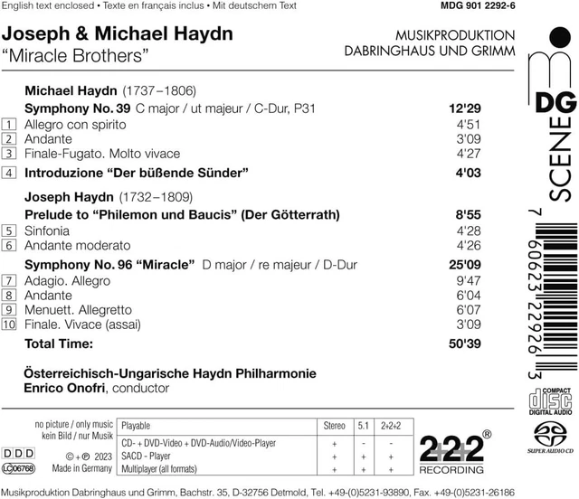 JOSEPH HAYDN JOSEPH & Michael Haydn: Overtures and Symphonies (CD) EUR ...