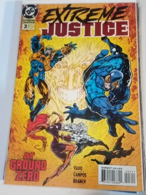 [1995] EXTREME JUSTICE AT GROUND ZERO #3 [9.0 grade NM] DC comic book +bag/board