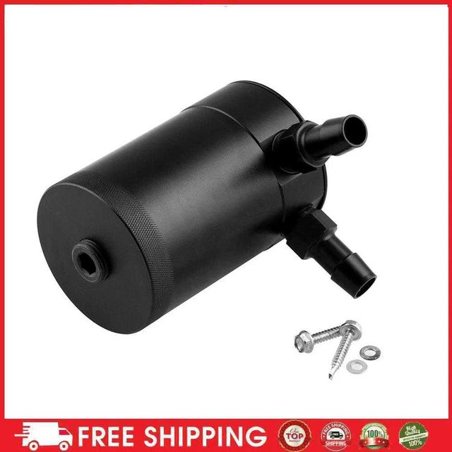 Universal Compact Baffled 2-Port Aluminum Oil Catch Can Reservoir Tank