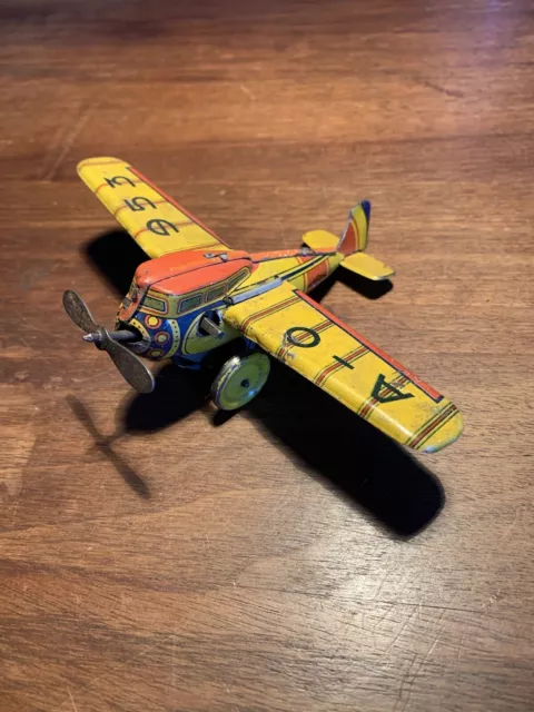 Raro Aereo In Latta Funzionante Ingap Padova Italia Tin Toy Airplane
