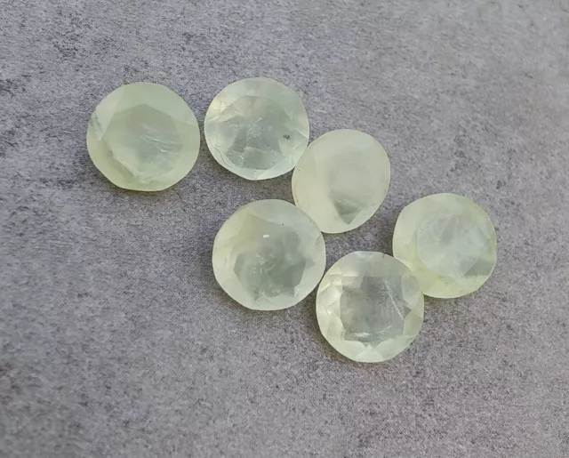 20% Off Natural Prehnite 5x5mm Round Faceted Cut 50 Pcs Loose Gemstone