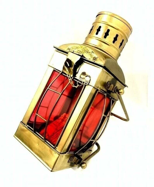 Ancienne Lampe à Pétrole Marine En Laiton - Binnacle Avec Boussole - Style Nautique WWI