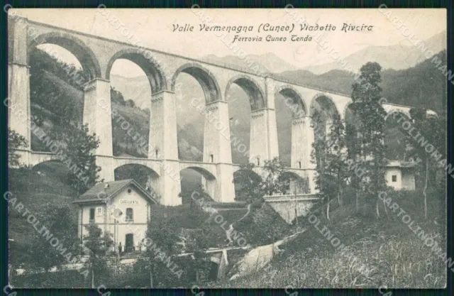 Cuneo Valle Vermenagna Ferrovia Tenda Viadotto Rivoira cartolina MT6746