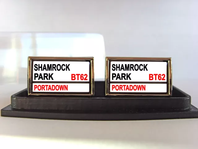 Portadown Street Badge Road Sign Mens Cufflinks Cuff Links Football Gift