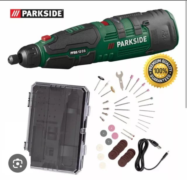 Parkside 12V  Precision Drill Grinder Rotary Multi Tool + Accessories.  #Dremel