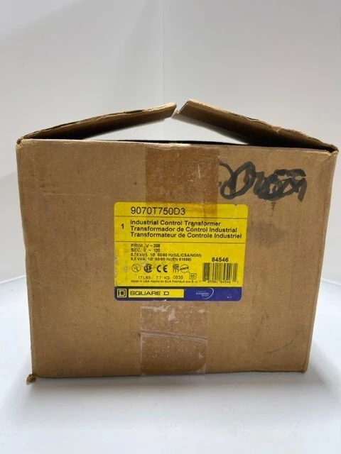 New SQD 9070T75D3 .075kVA Electrical Control Transformers 280VAC Pri 120VAC Sec