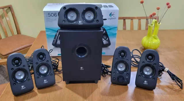 Logitech Z506 Surround Sound Computer Home Theater Speaker System Black Complete