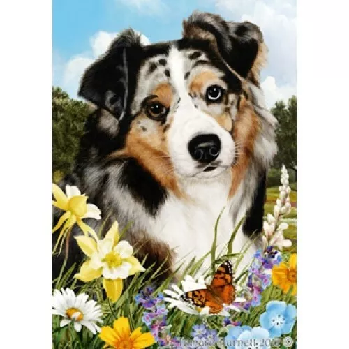 Summer House Flag - Blue Merle Australian Shepherd 18059