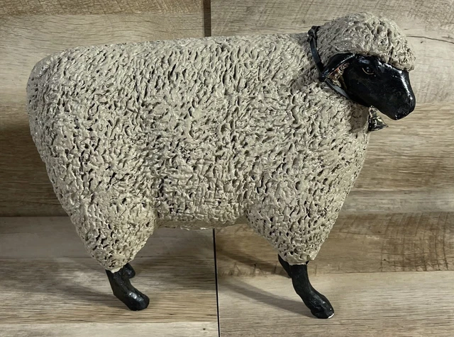 Ryeland Ewe Sheep Statue 10.5” Tall 13” Long Indoor Outdoor