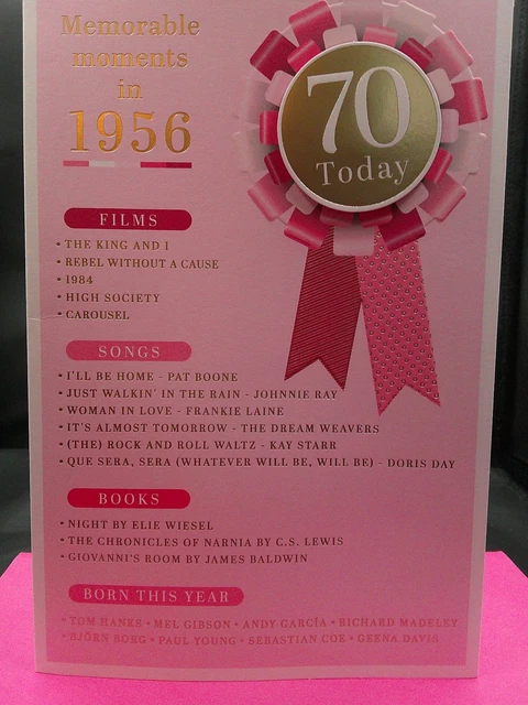 thumbnail image 2 of 70th Birthday Card – Events From 1955, 9x6, For Him, Male Birthday, Partner Brand 2 of 3