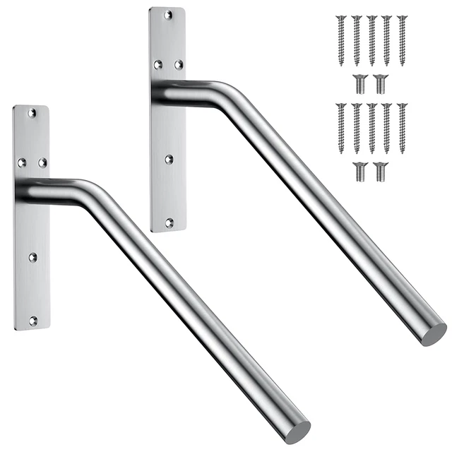 16 Inch Stainless Steel 1-3 Step Handrail,  2 Pack Wall Mount Hand Rail, Elderly