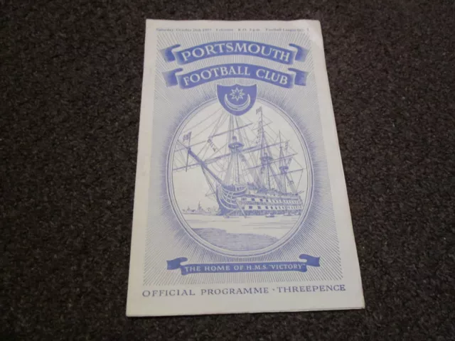 PORTSMOUTH  v  LEICESTER CITY  1957/8  OCTOBER 26th  FOOTBALL PROGRAMME