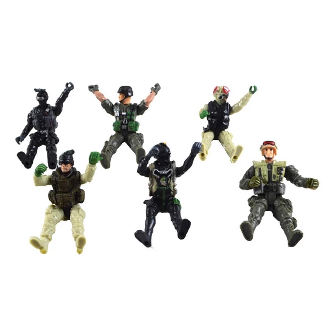 Blister de 6 parachutistes avec leurs parachutes : Achat occasion | Figurines Hop la fête Blister de 6 parachutistes avec leurs parachutes : Achat occasion | Figurines Hop la fête