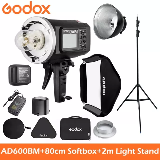 Godox AD600BM Bowens Mount Outdoor Flash + 80cm Softbox + 2M Light Stand + AD-R6