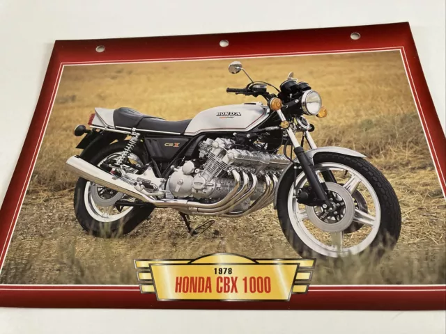 Honda CBX1000 1978 1000 CBX fiche carte moto passion collection Atlas