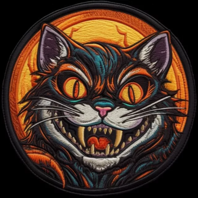 Halloween Black Cat Patch Iron-on Applique Spooky Scary Decorative Craft