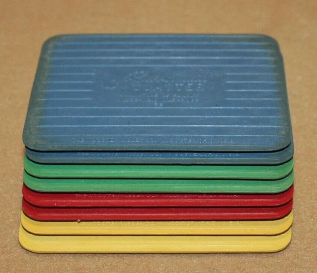 Vintage RUBBERMAID Coasters 8 Miniature Kar-Rugs Set Wooster Rubber Co., Ohio