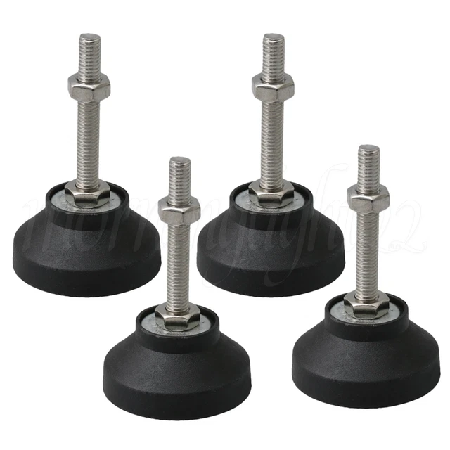 4 Pcs M8x53 Black Adjustable Lathe Leg Furniture Leveling Table Feet Nylon