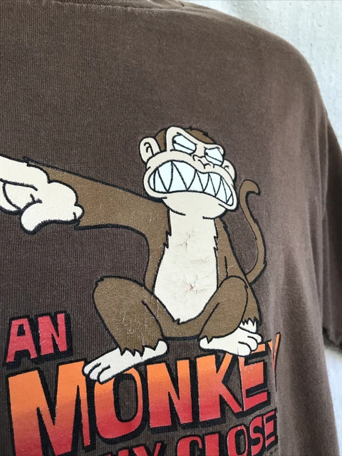 2004 Evil Monkey Family Guy Size Med brown distressed heavily worn 2004 Evil Monkey Family Guy Size Med brown distressed heavily worn