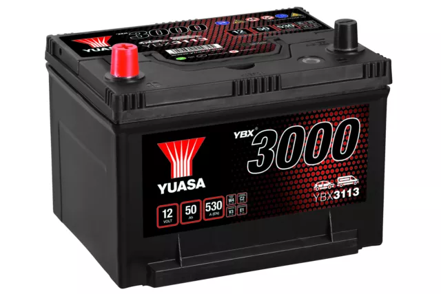 Yuasa YBX3113 - 3113 SMF Car Battery - 4 Year Warranty