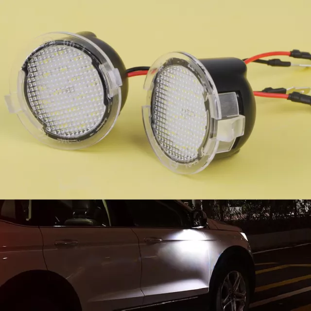 2x Weiß LED Unter Seitenspiegel Pfütze Licht Lichter für Ford F150 2009-2014 LY