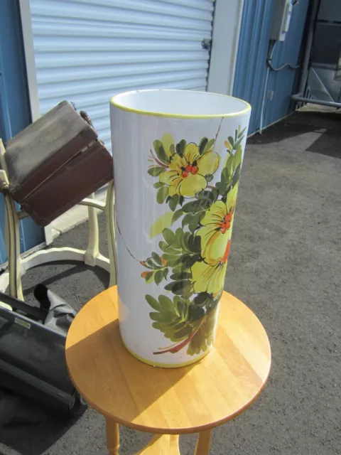 Retro Ceramic Umbrella Stand, Made In Italy, Signed Ricci