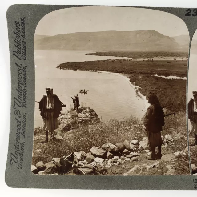 Sea Galilee Palestine Mount Stereoview c1900 Plain Gennesaret Beatitudes A2023 3