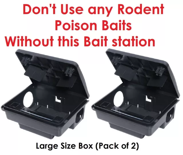 2 X RODENT BOX TRAP STATION - Professional Rat Mice Mouse No Poison or Bait Inc.