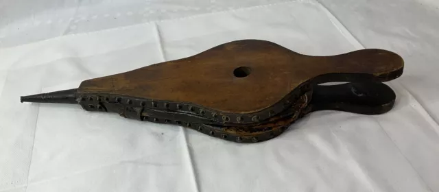Antique Vintage Original Bellows Fireside Fireplace Wood Leather Cottage Hearth