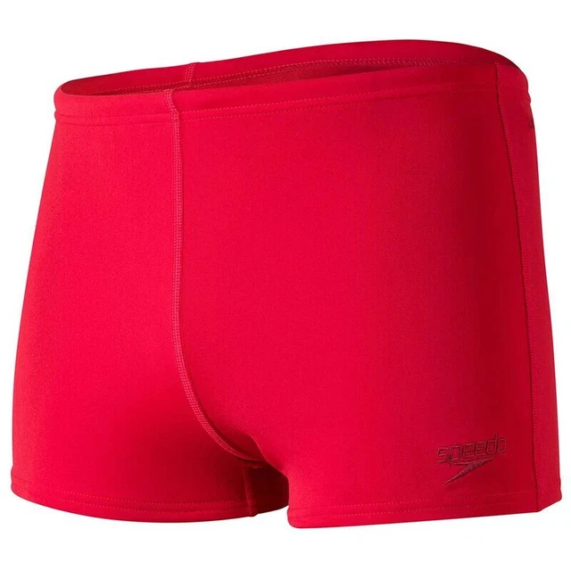 Mens SPEEDO Square Cut Essential Endurance Plus Swim Aquashort (Red) - Size 34