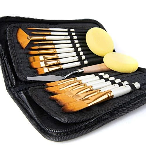 Artify - Set di 15 pennelli per pittura acrilica, ad olio, a guazzo e ad acquere