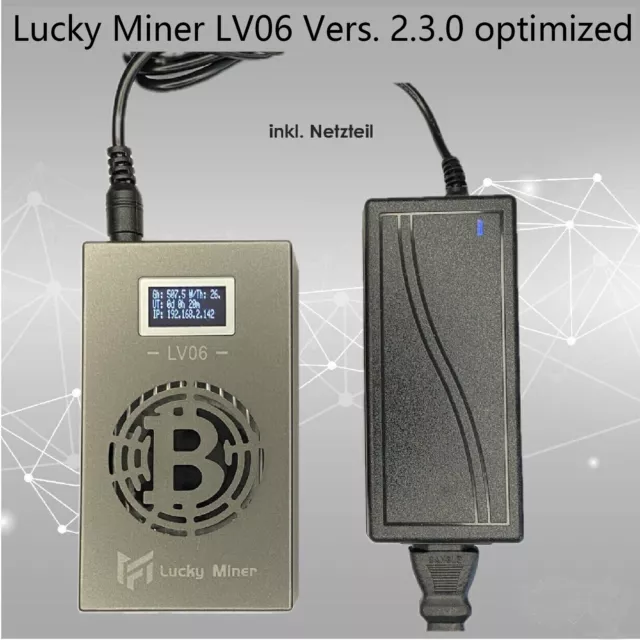 Lucky Miner LV06 BTC Bitcoin Solo Lottery Miner 500 Gh/s NEU OVP kein Nerdminer