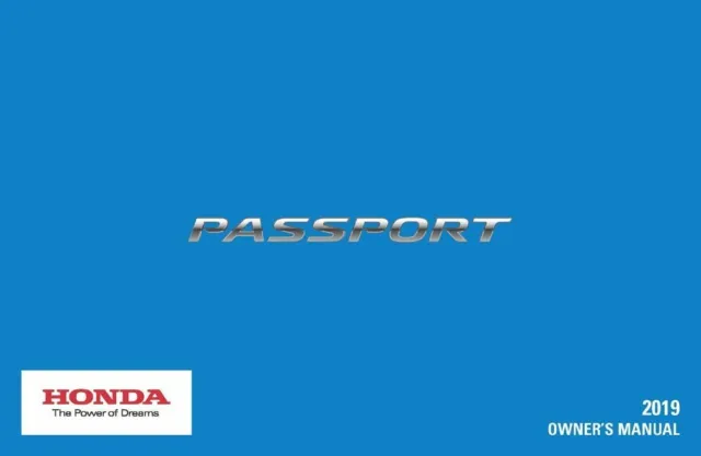 2019 Honda Passport Owners Manual User Guide Reference Operator Book