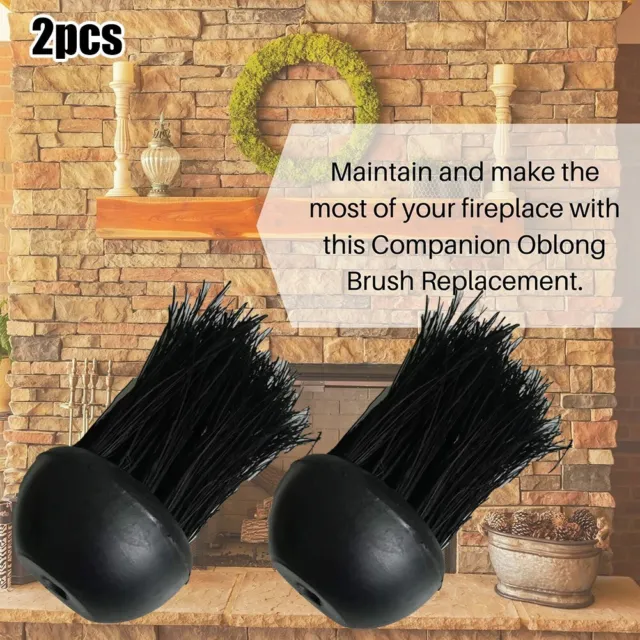 High Quality Fireplace Brush Hearth Brush Head Round Black Plastic Handle