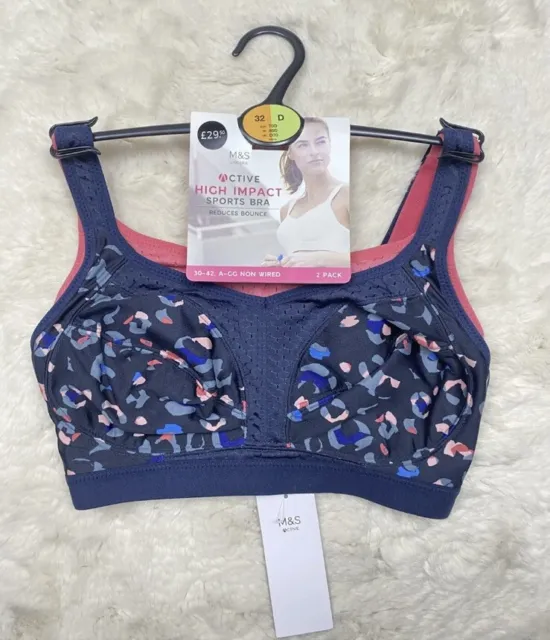 M&S ACTIVE EXTRA High Impact Sports Bra Size 32 D DD 34A New Tags £18.95 -  PicClick UK