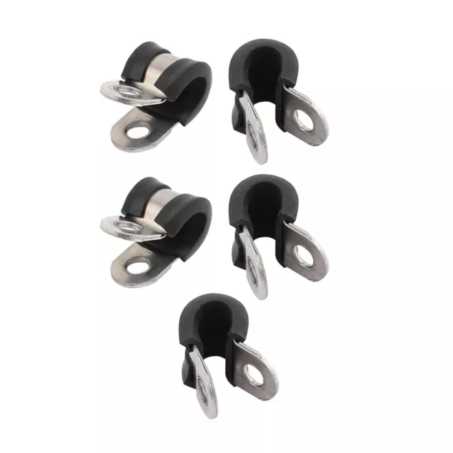 5pcs 8mm R bordée caoutchouc tuyau en inox Colliers serrage tube flexible