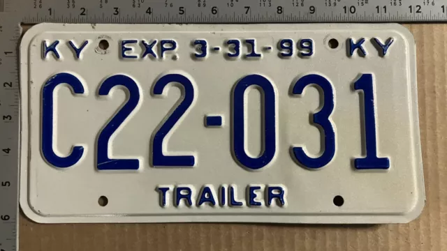 1999 Kentucky trailer license plate C22-031 birth year 99 STAMPED 13490