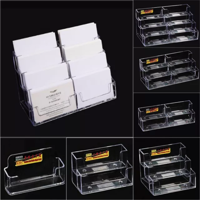 Business Card Box Acrylic Stand Holders Clear Container Storage Display Boxes