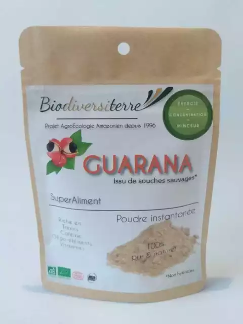 GUARANA BIO 50g poudre biologique/Wild Organic Amazonian Guarana powder ENERGY!