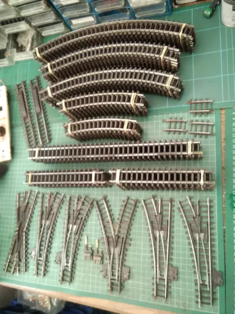 oo Gauge Job Lot Of 74 x Hornby Triang Super 4 Steel Track & Points Etc