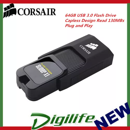 Corsair Flash Voyager Slider X1 64GB USB 3.0 Capless Design Flash Drives