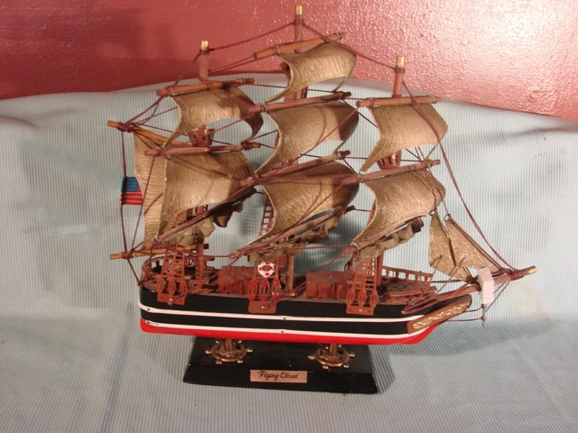 Vintage Wood Ship Model "Flying Cloud" Great Condition