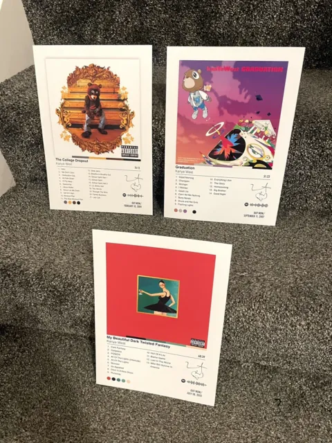 Kanye West Abschluss Schlafzimmer Poster Musik Album Trackliste Druck A2 A3 A4 8x10